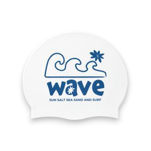 Barrel Big Wave Silicone Swim Cap-WHITE