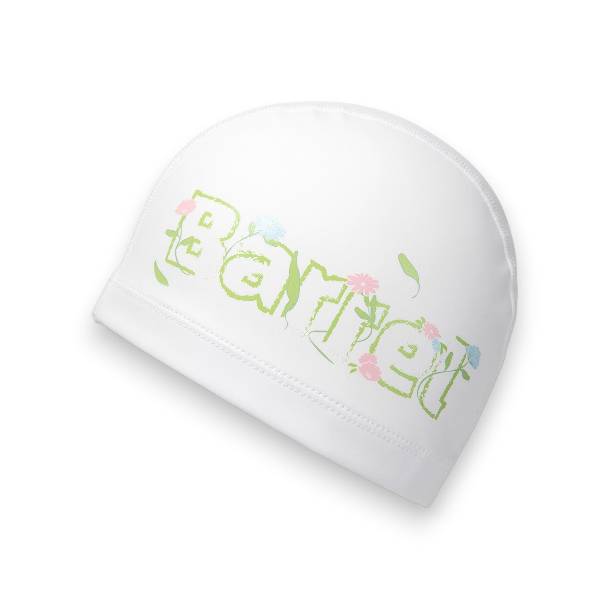 Barrel Dive Motion Silitex Swim Cap-WHITE