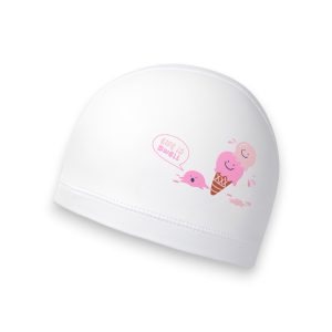 Barrel Kids Double Scoop Silicone Swim Cap-WHITE