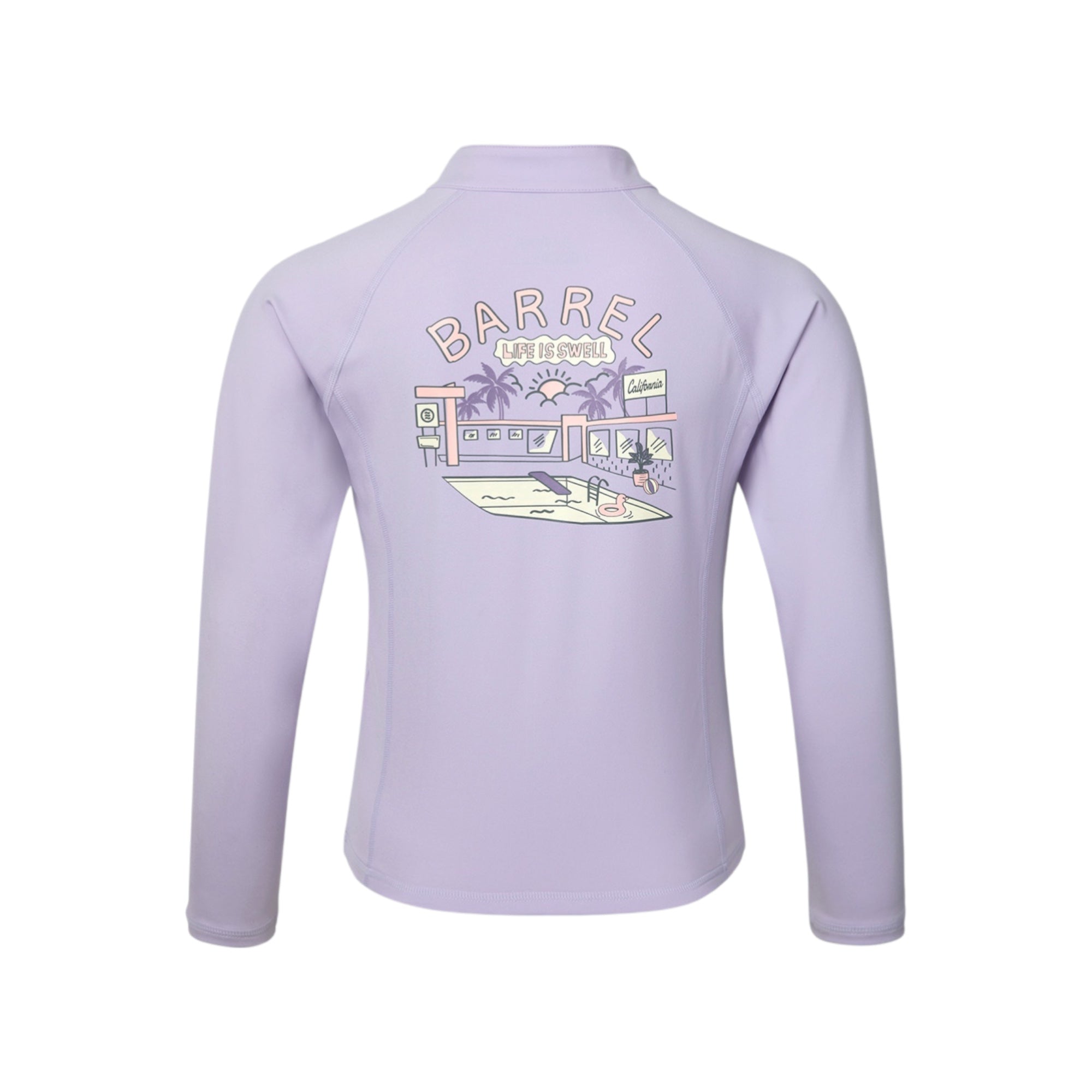 Barrel Kids Essential AW Zip-Up Rashguard-LAVENDAR - Image 4