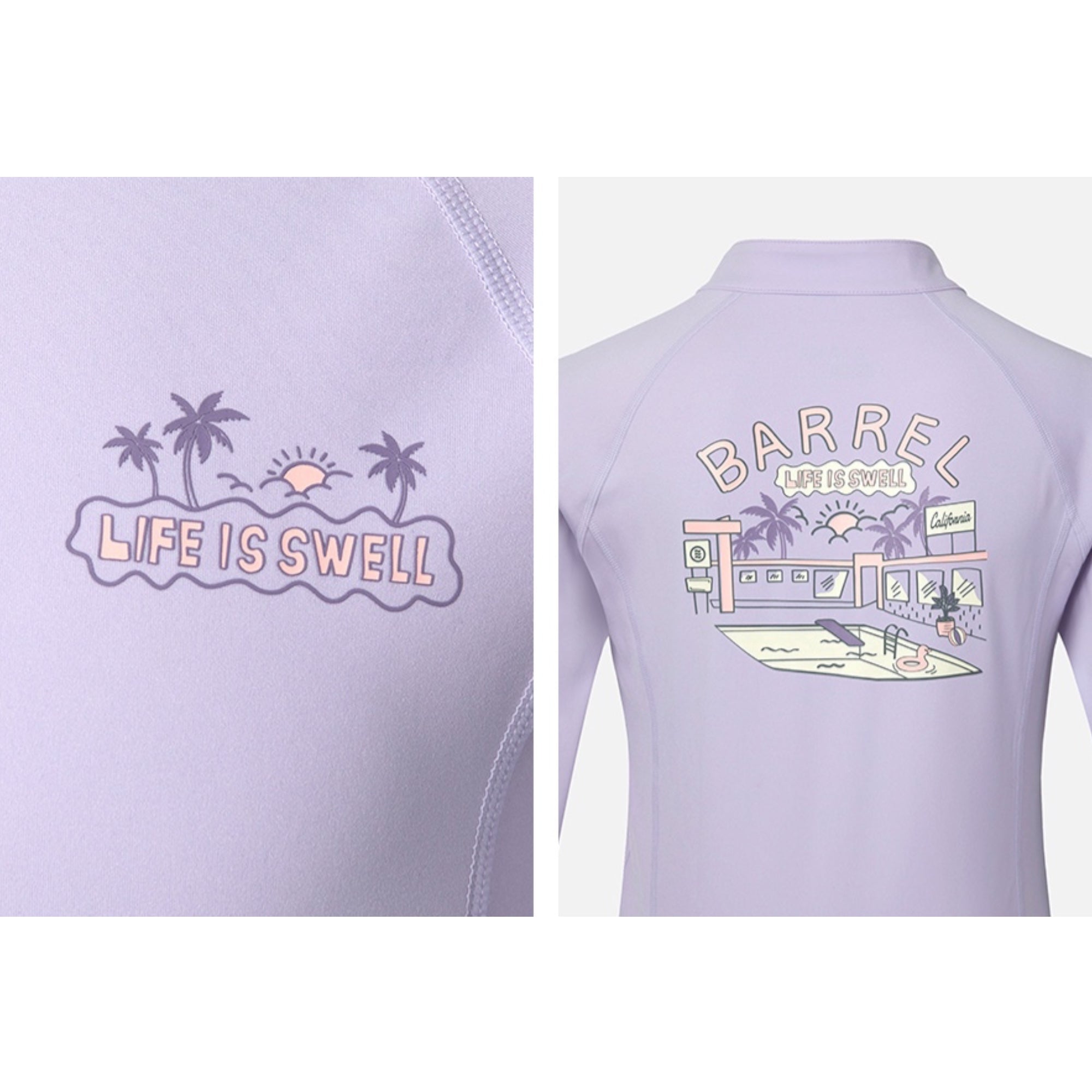 Barrel Kids Essential AW Zip-Up Rashguard-LAVENDAR - Image 5
