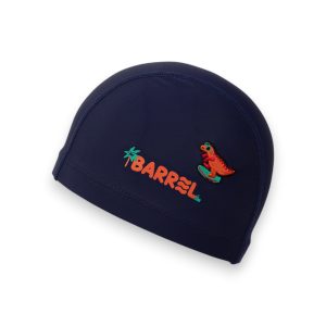 Barrel Kids Surfing Dino Spandex Swim Cap-NAVY