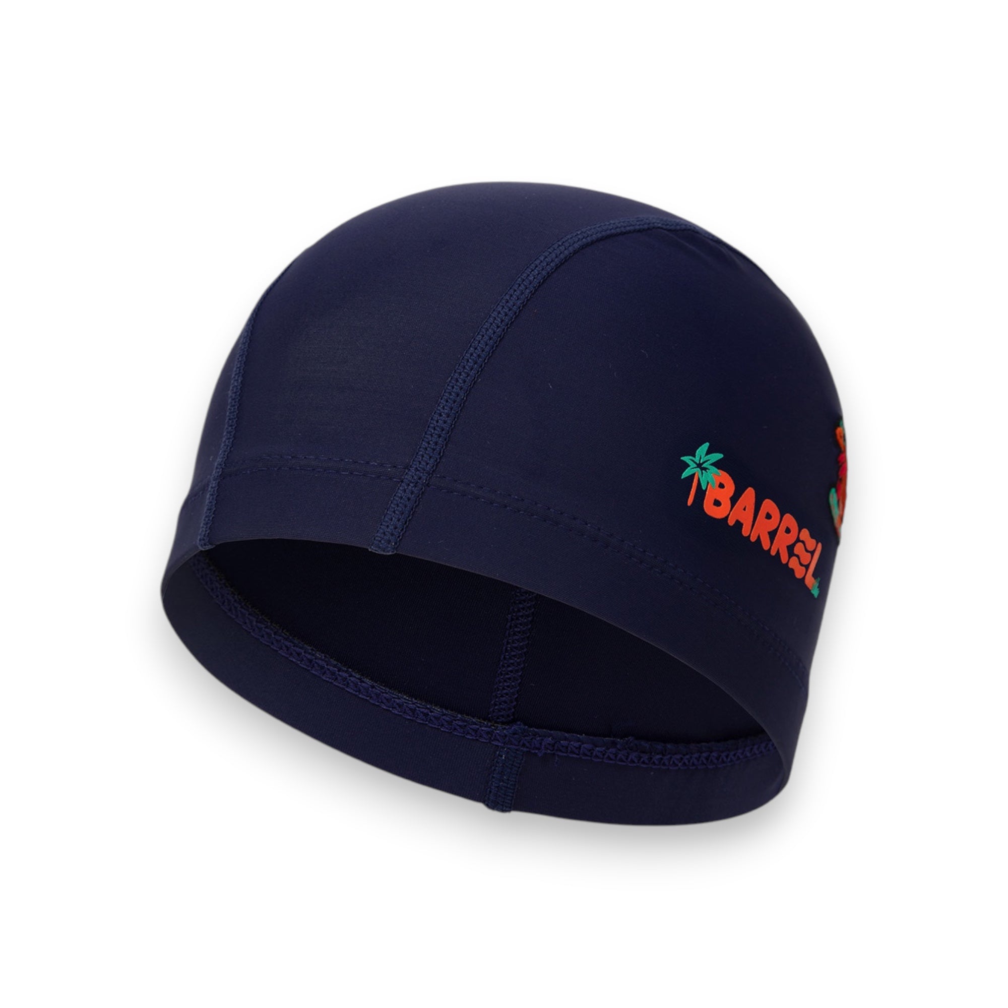 Barrel Kids Surfing Dino Spandex Swim Cap-NAVY - Image 2