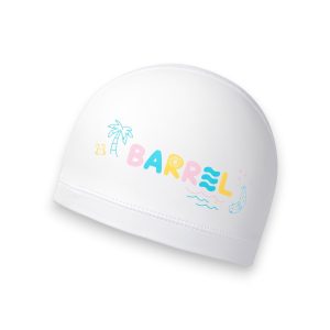 Barrel Kids Vacation Silicone Swim Cap-WHITE