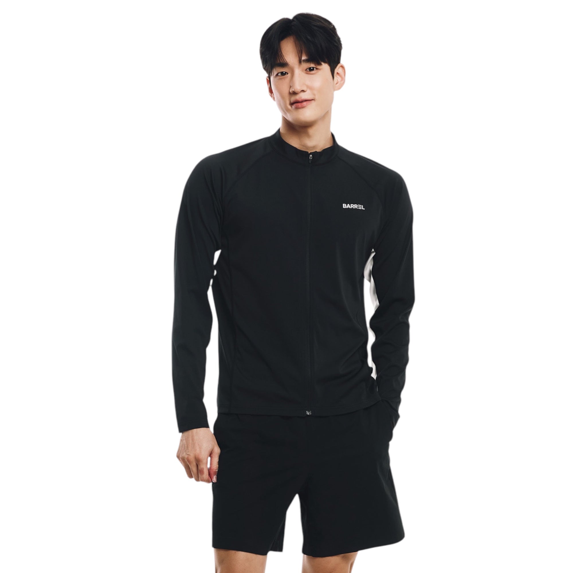 Barrel Men Essential CB Relax Zip Rashguard-BLACK
