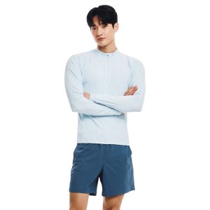 Barrel Men Essential Zip-Up Rashguard-BLUE