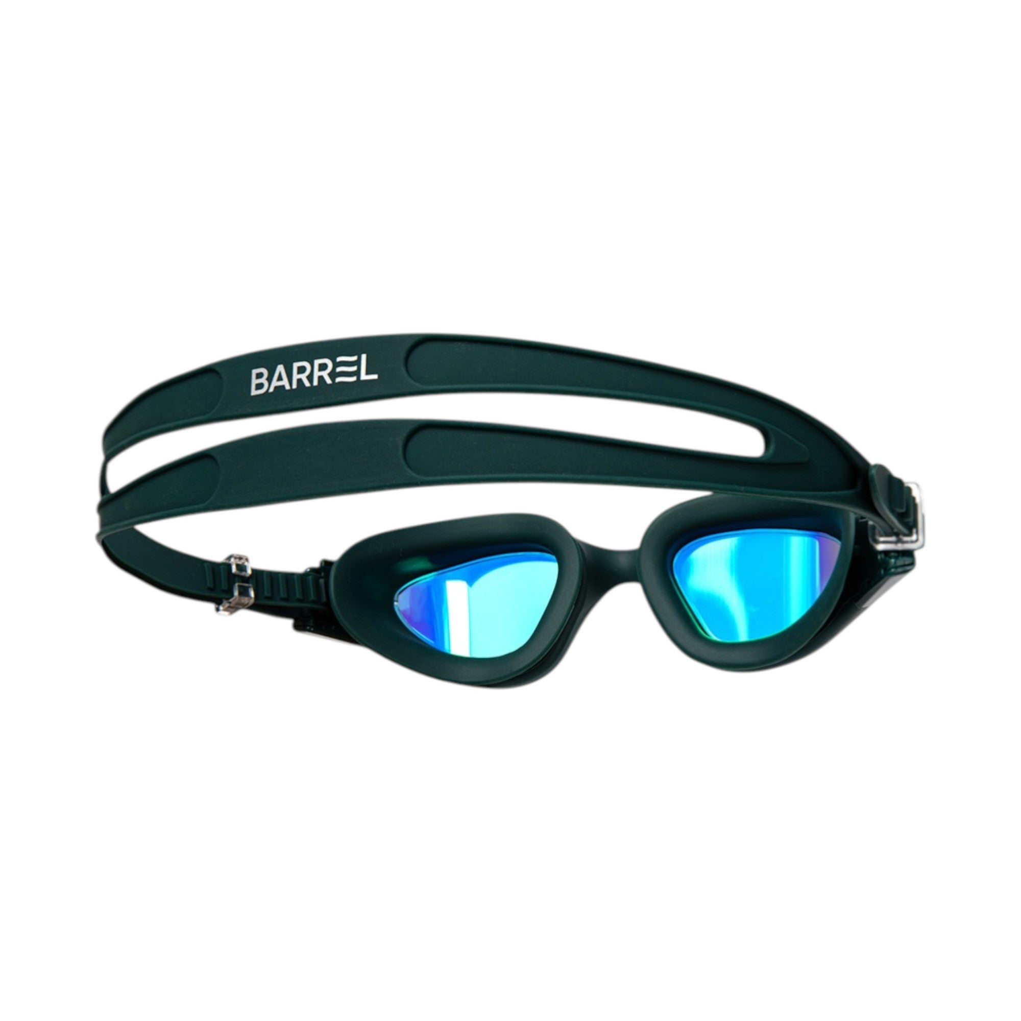 Barrel Open Water Mirror Swim Goggles-GREEN - Image 2