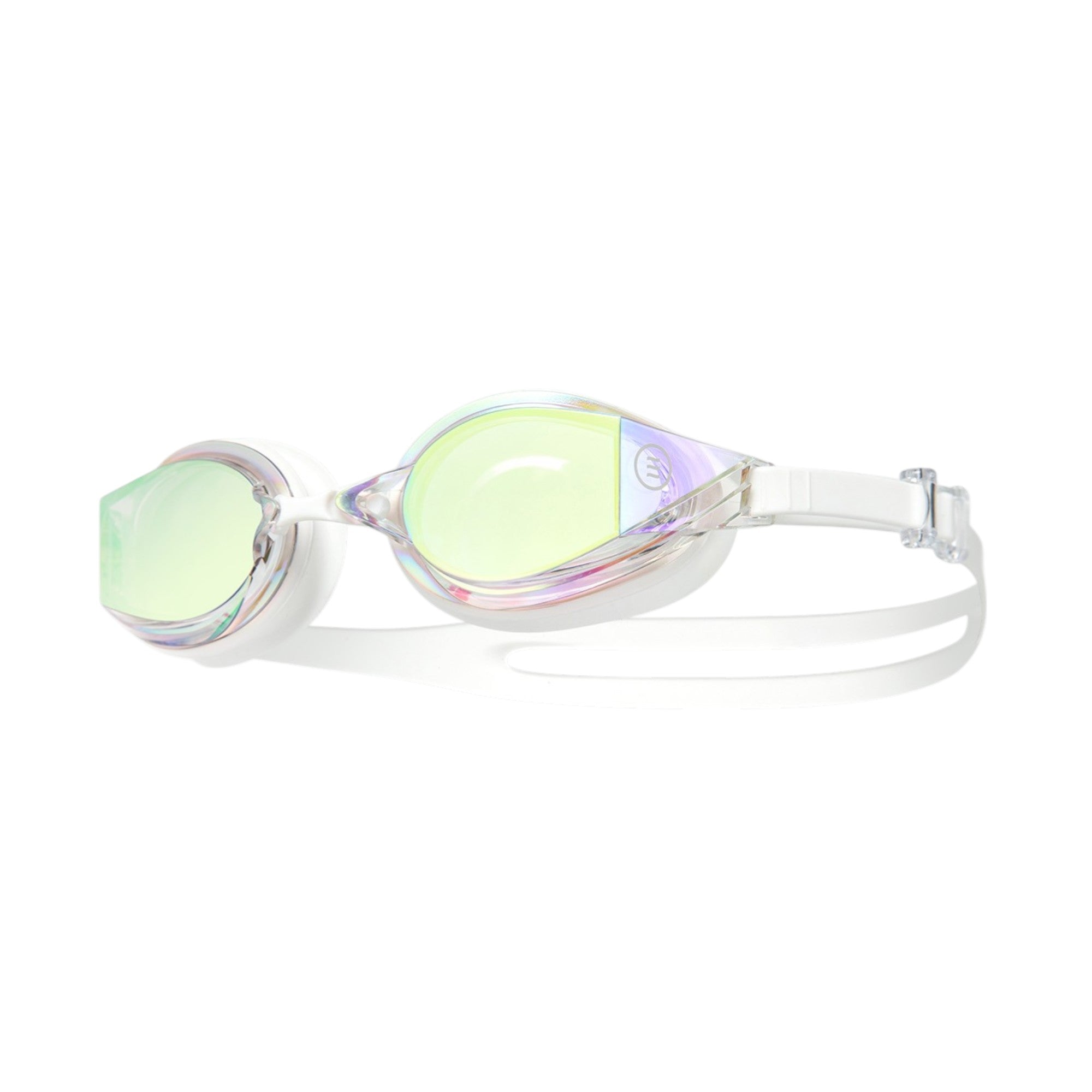 Barrel Prism Mirror Swim Goggles-WHITE