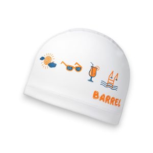 Barrel Siesta Silicone Coating Swim Cap-WHITE
