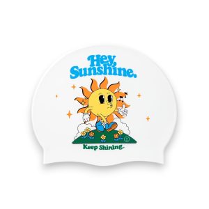 Barrel Sunshine Silicone Swim Cap-WHITE