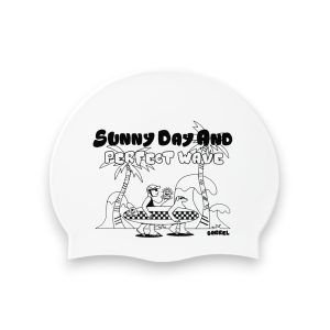 Barrel Surf Day Bio Silicone Swim Cap-WHITE