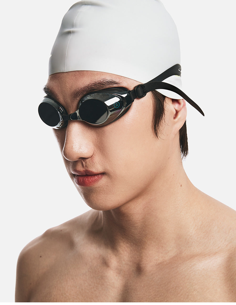 Barrel Training Mirror Swim Goggles-BLACK - Image 4