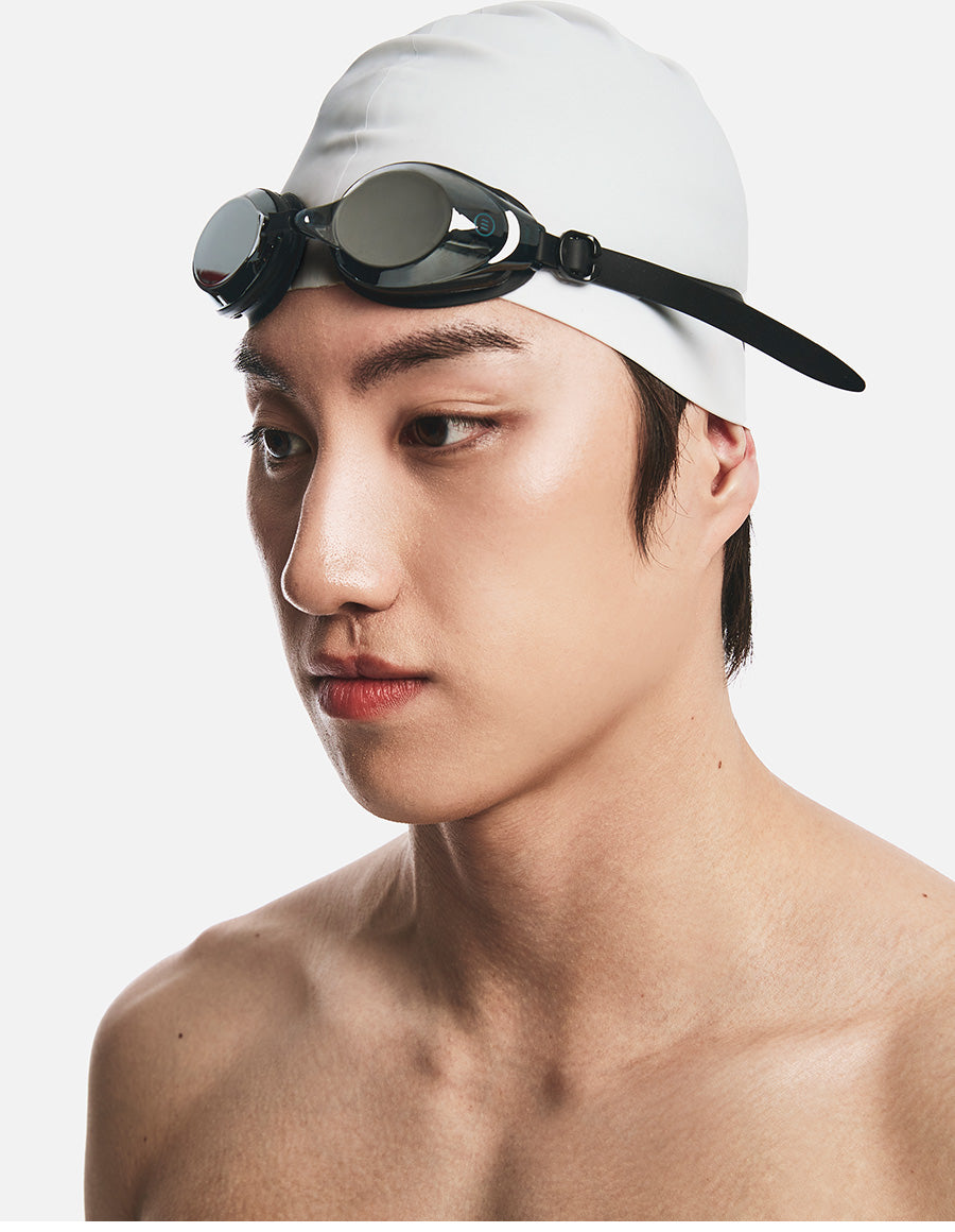 Barrel Training Mirror Swim Goggles-BLACK - Image 5