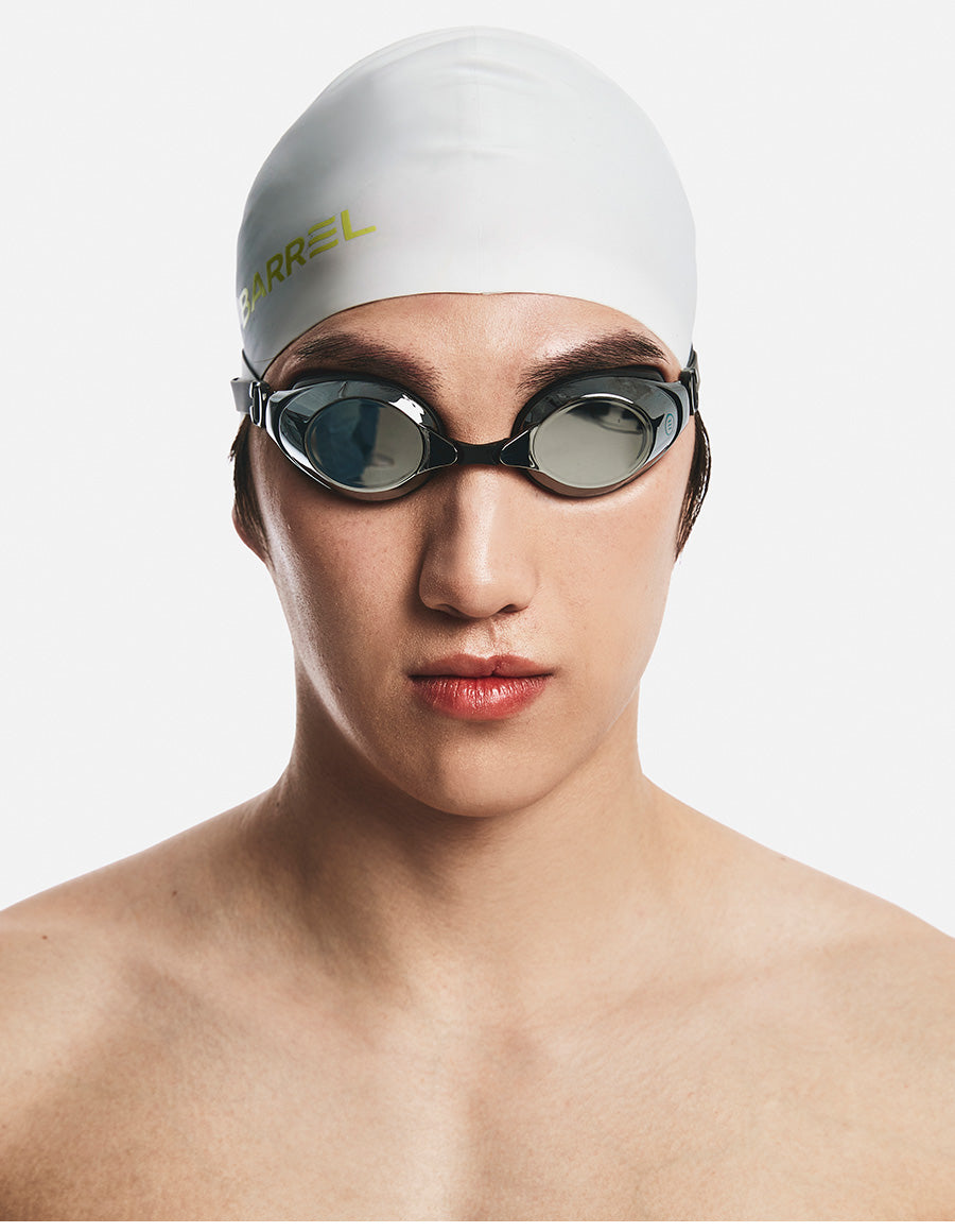 Barrel Training Mirror Swim Goggles-BLACK - Image 3