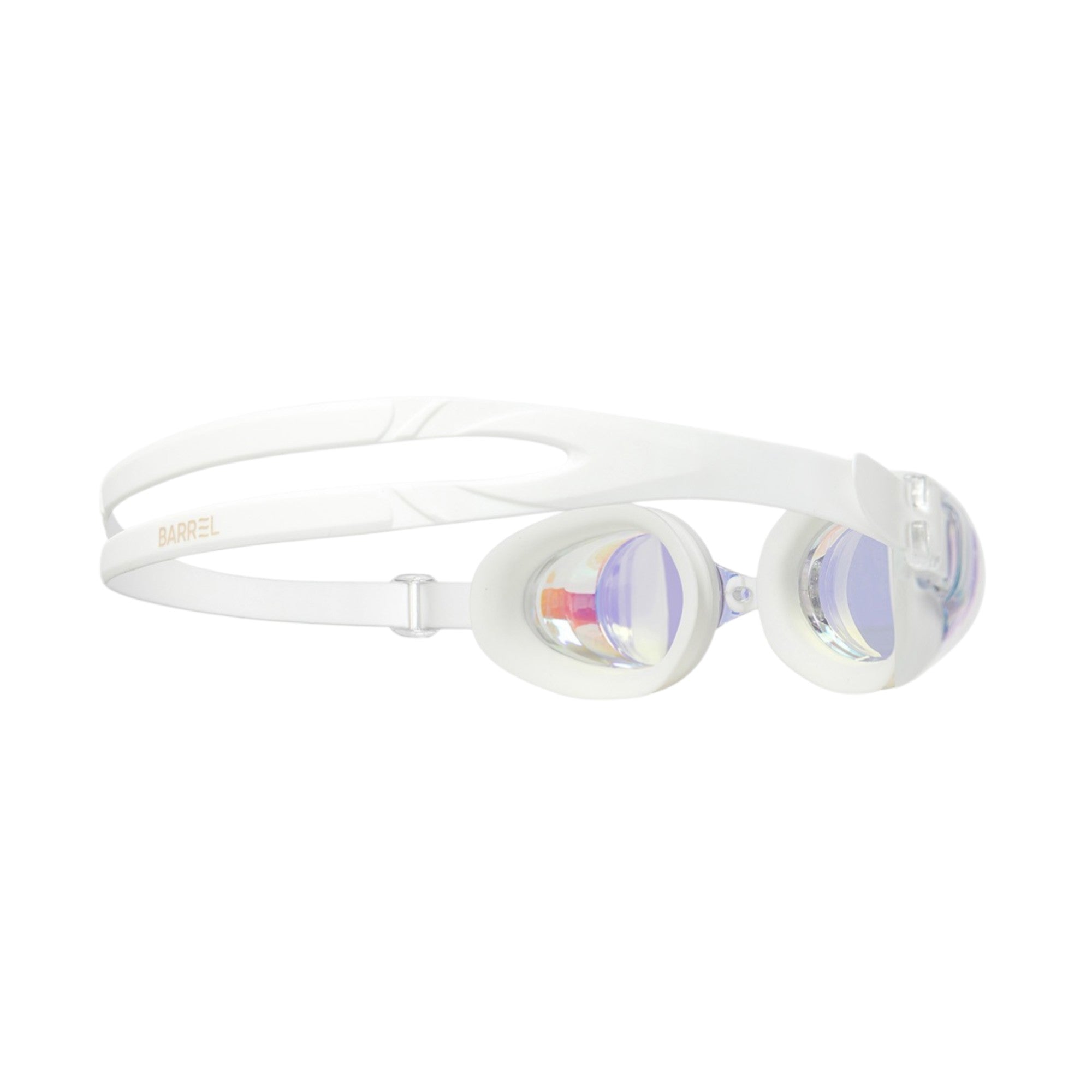 Barrel Training Mirror Swim Goggles-WHITE - Image 2