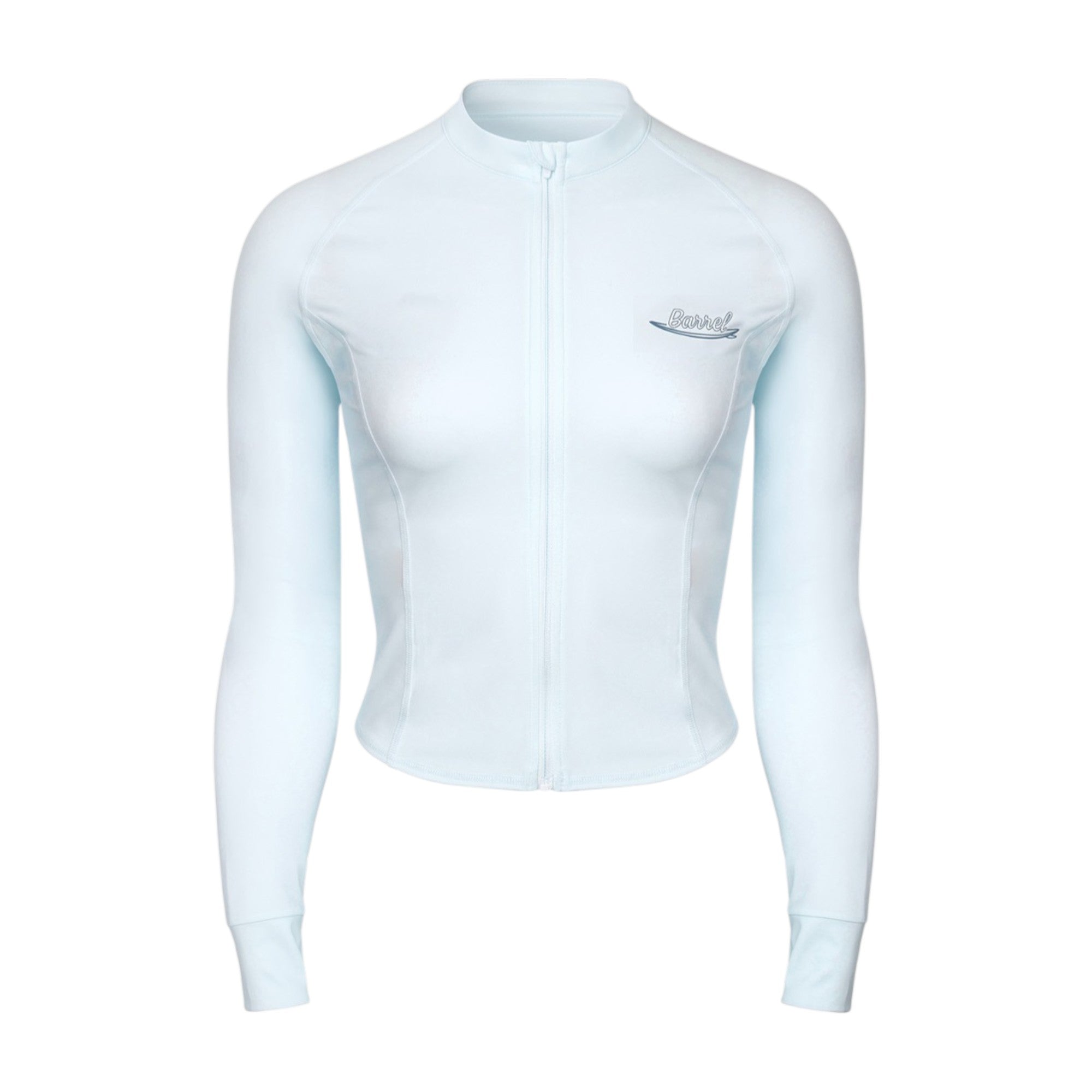 Barrel Women Artwork Crop Zip Rashguard-BLUE - Image 2