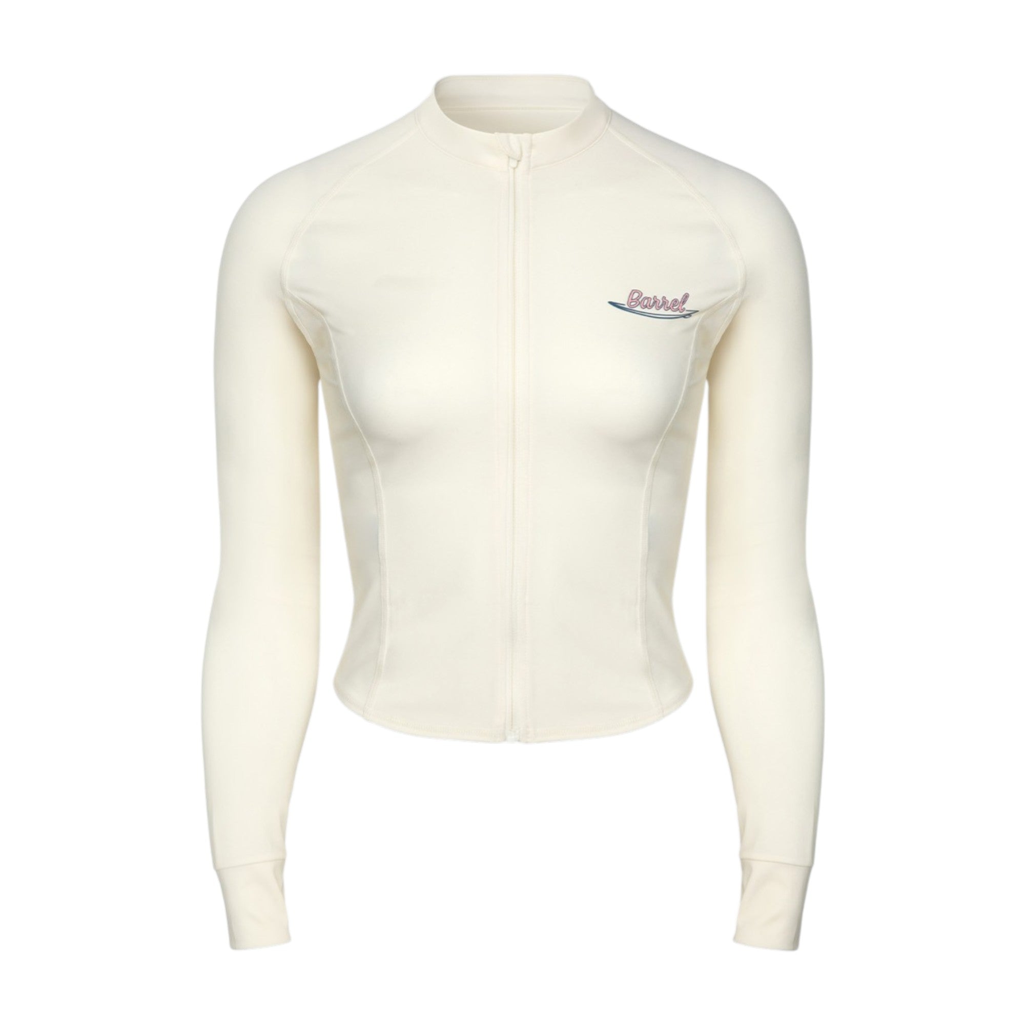 Barrel Women Artwork Crop Zip Rashguard-IVORY - Image 3