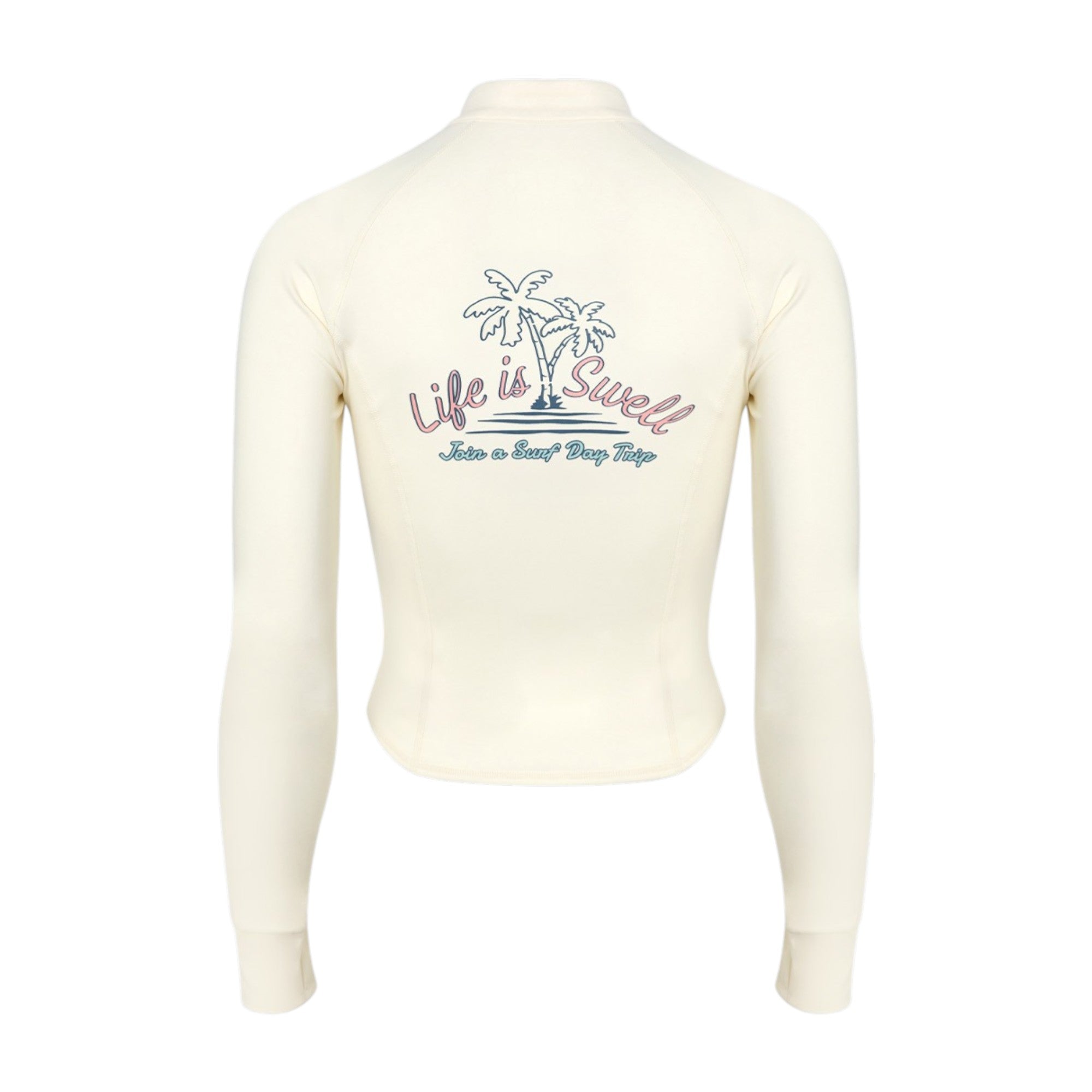 Barrel Women Artwork Crop Zip Rashguard-IVORY - Image 4