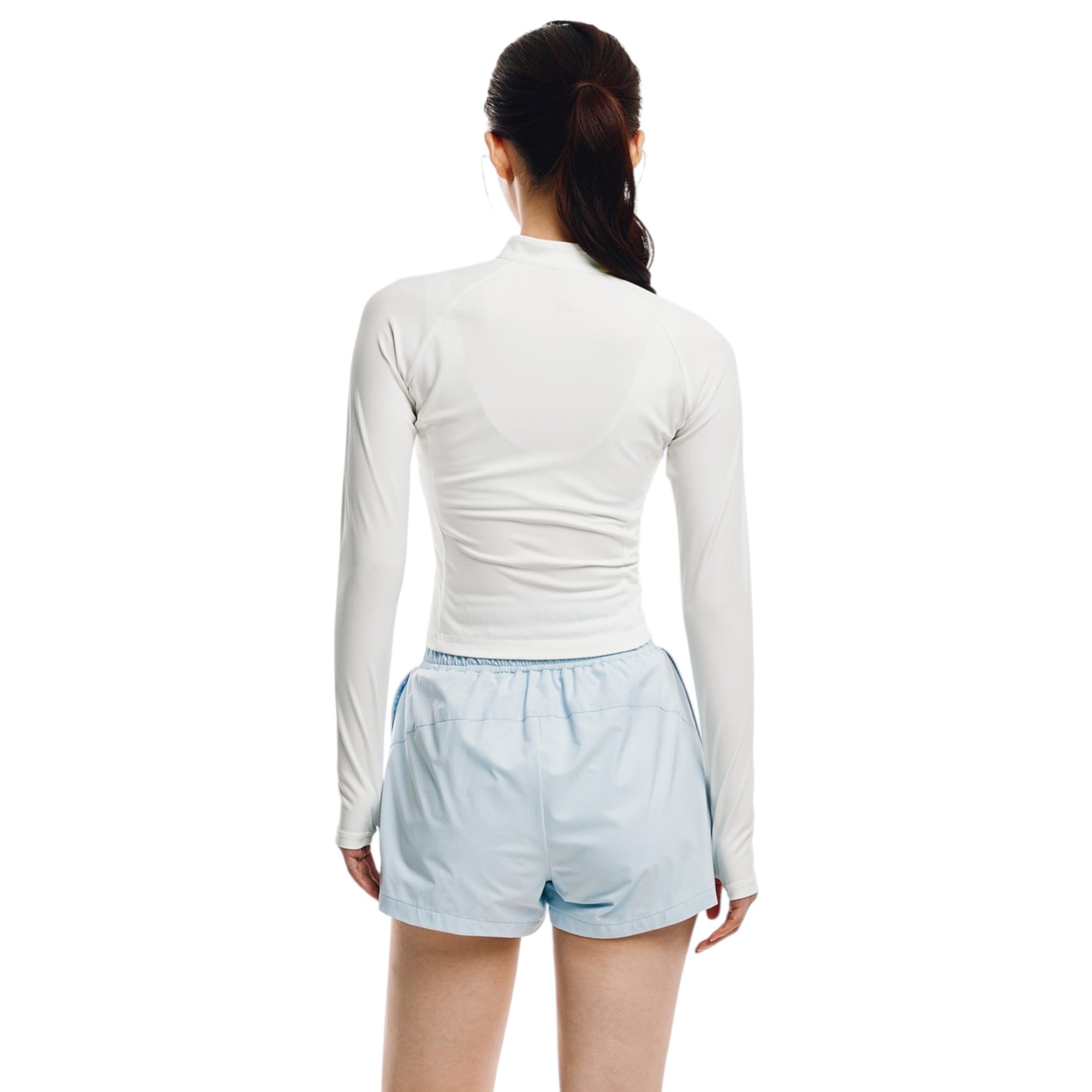 Barrel Women Essential Crop Zip Rashguard-WHITE - Image 2
