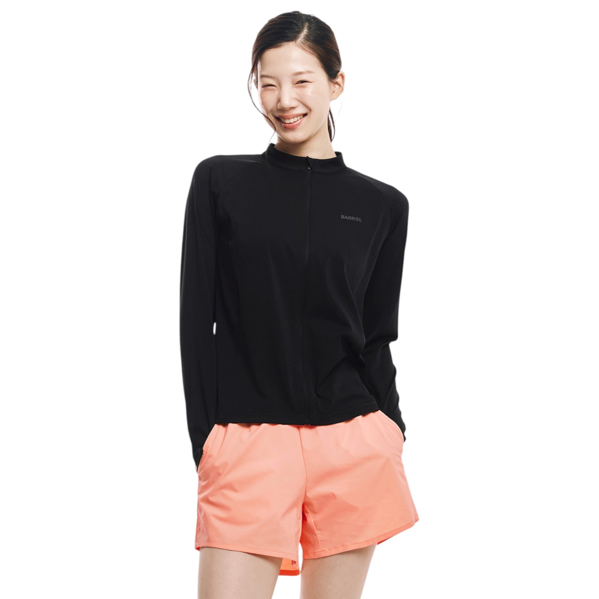 Barrel Women Essential Relax Zip Rashguard-BLACK