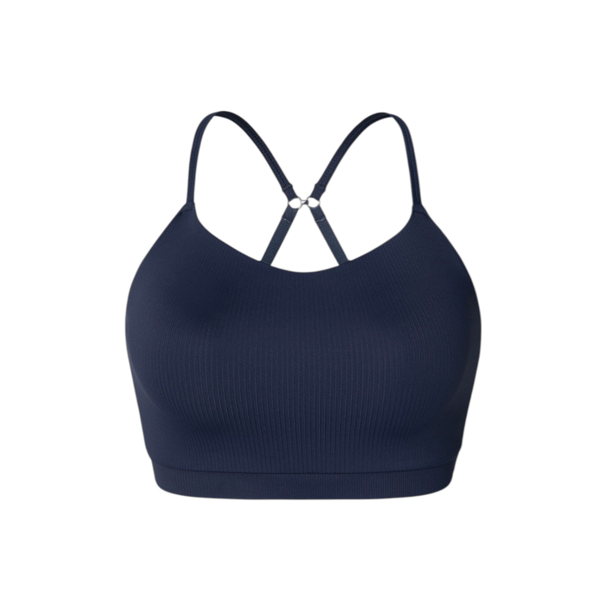 Barrel Women Essential Ribbed Bra Top-NAVY - Image 4