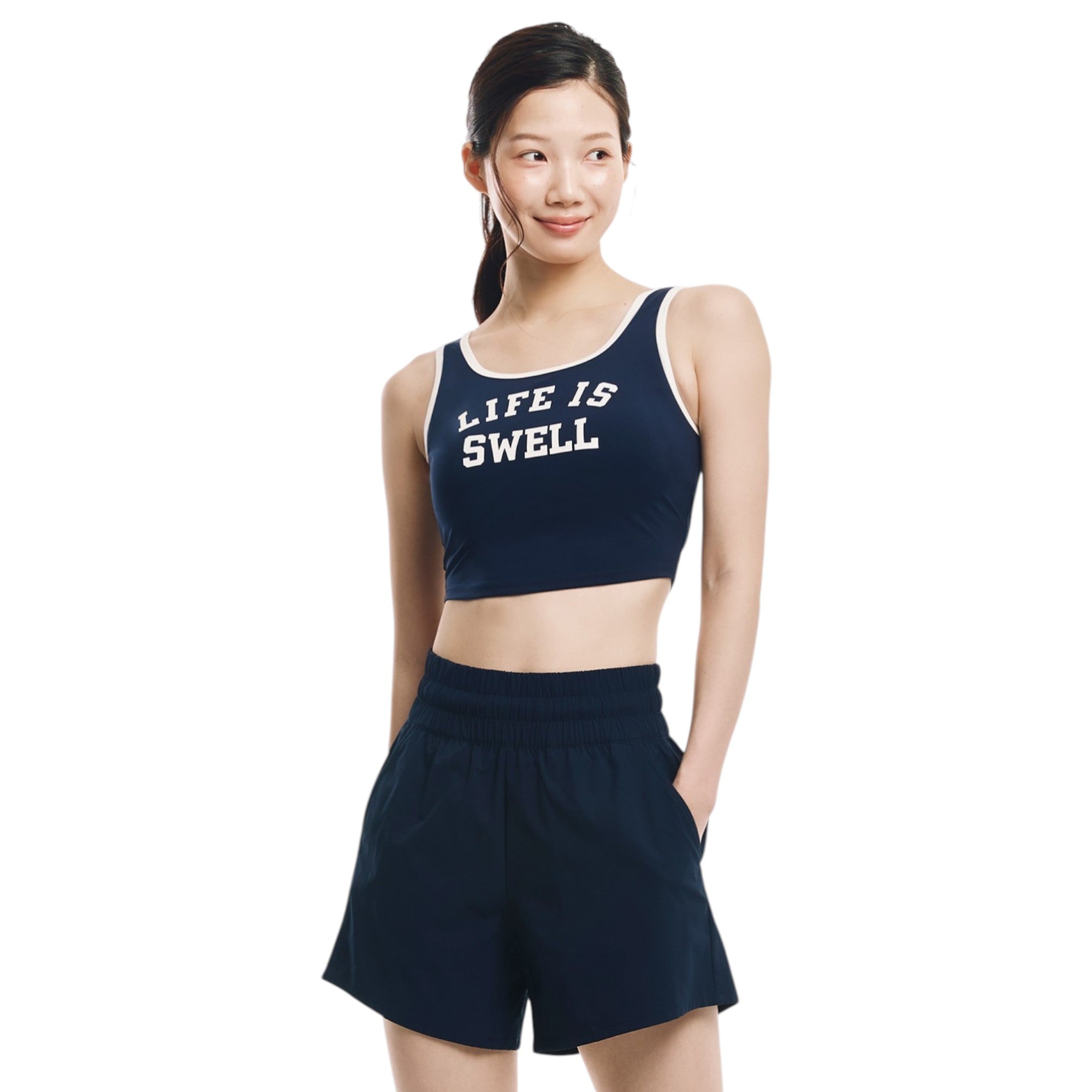 Barrel Women Typography Tank Top-NAVY