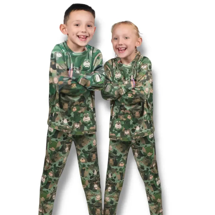 Airhole Kids Milk Fleece Thermal Set-MONKEY