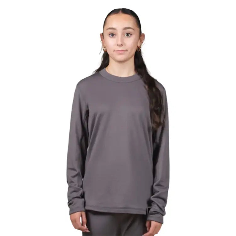 Airhole Women Waffleknit Thermal Top-CHARCOAL
