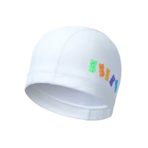 Barrel Bear Gummy Silitex Swim Cap-white