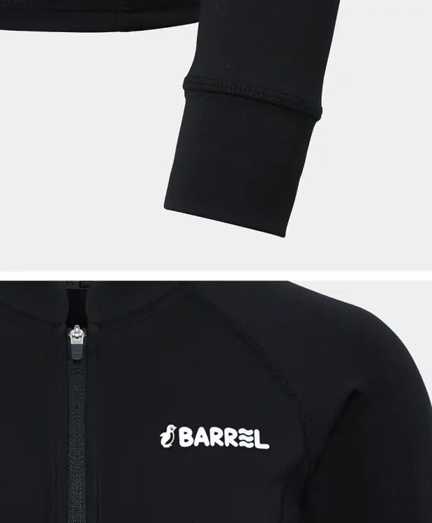 Barrel Kids Essential Zip Up Rash Guard-black - Image 4