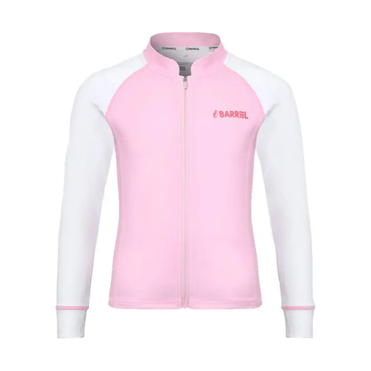 Barrel Kids Essential Zip Up Rash Guard-pink - Image 2