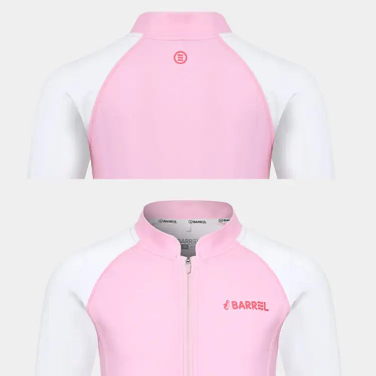 Barrel Kids Essential Zip Up Rash Guard-pink - Image 4