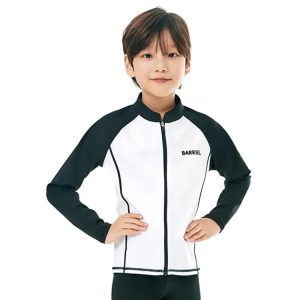 Barrel Kids Essential Zip Up Rashguard-white