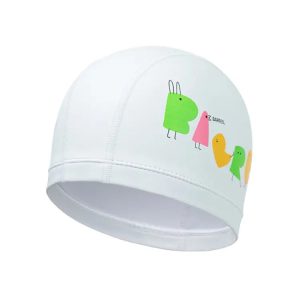 Barrel Kids Friends Silitex Swim Cap-white