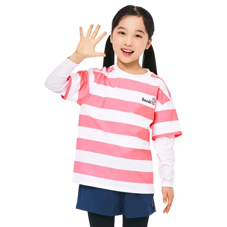 Barrel Kids Nautical S/s Layered Rashguard-rose