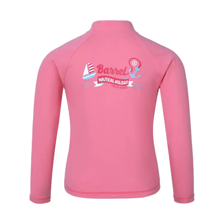 Barrel Kids Nautical Zipup Rashguard-rose - Image 3