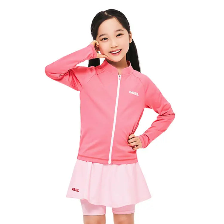 Barrel Kids Nautical Zipup Rashguard-rose