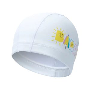 Barrel Kids Nice Weather Silicone Coating Swim Cap-white