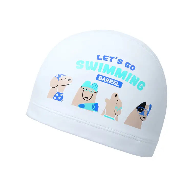 Barrel Kids Puppies Silitex Swim Cap-white - Image 2