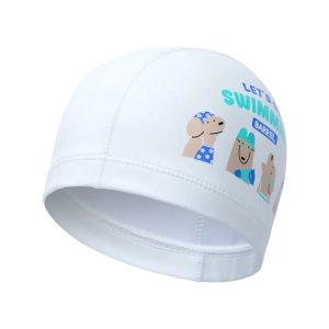Barrel Kids Puppies Silitex Swim Cap-white