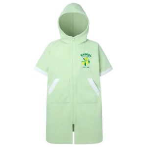 Barrel Kids Solid Zipup Poncho Towel-green