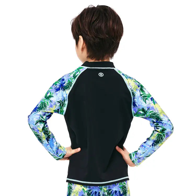Barrel Kids Tropical L/s Rashguard-black - Image 2