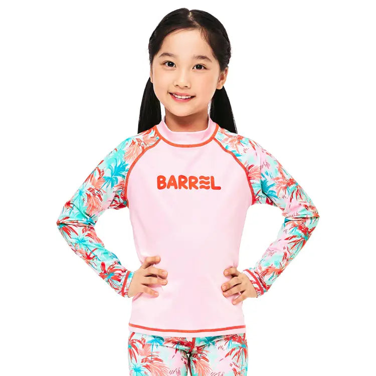 Barrel Kids Tropical L/s Rashguard-pink