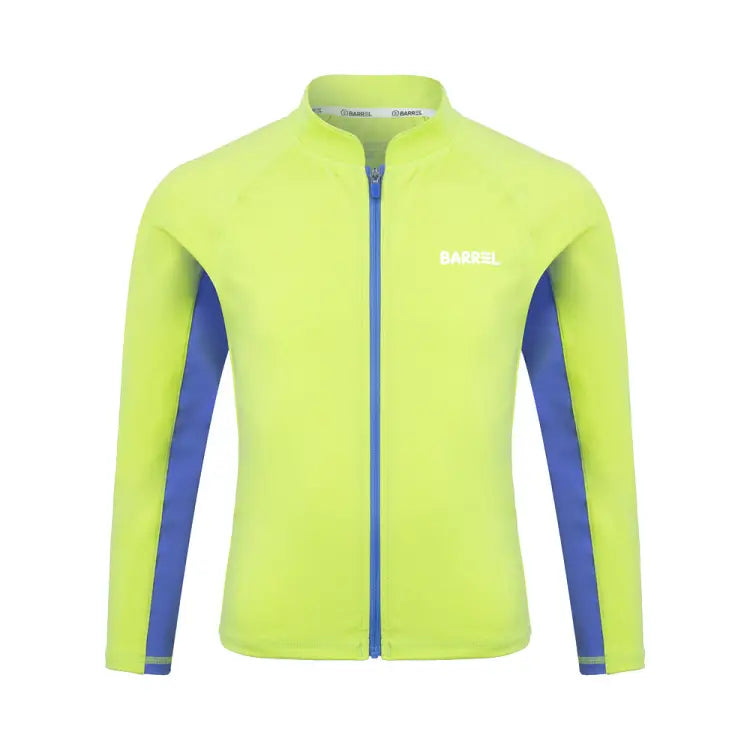 Barrel Kids Tropical Zip-up Rash Guard-green - Image 2
