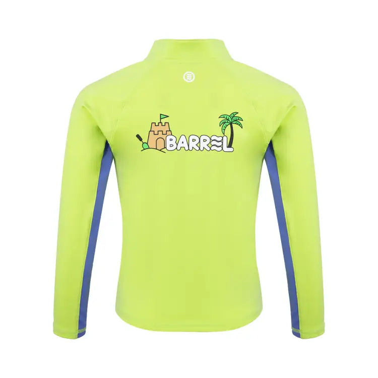 Barrel Kids Tropical Zip-up Rash Guard-green - Image 3