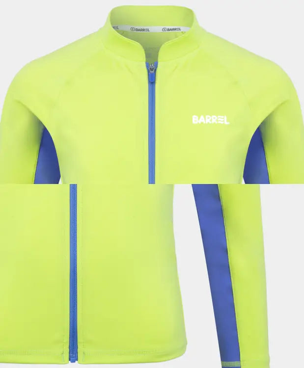 Barrel Kids Tropical Zip-up Rash Guard-green - Image 4
