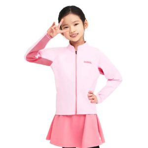 Barrel Kids Tropical Zip-up Rash Guard-pink