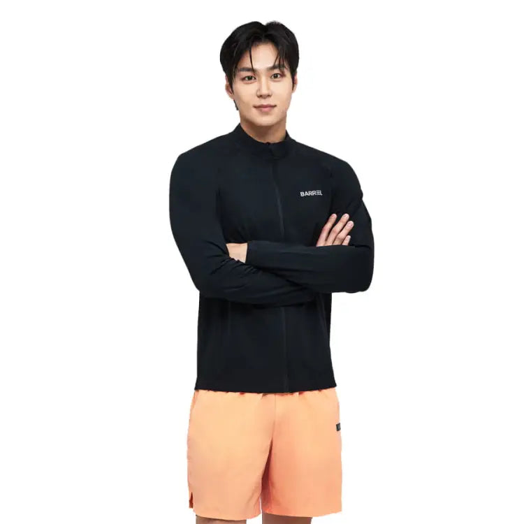 Barrel Men Essential Relax Zipup Rashguard-black