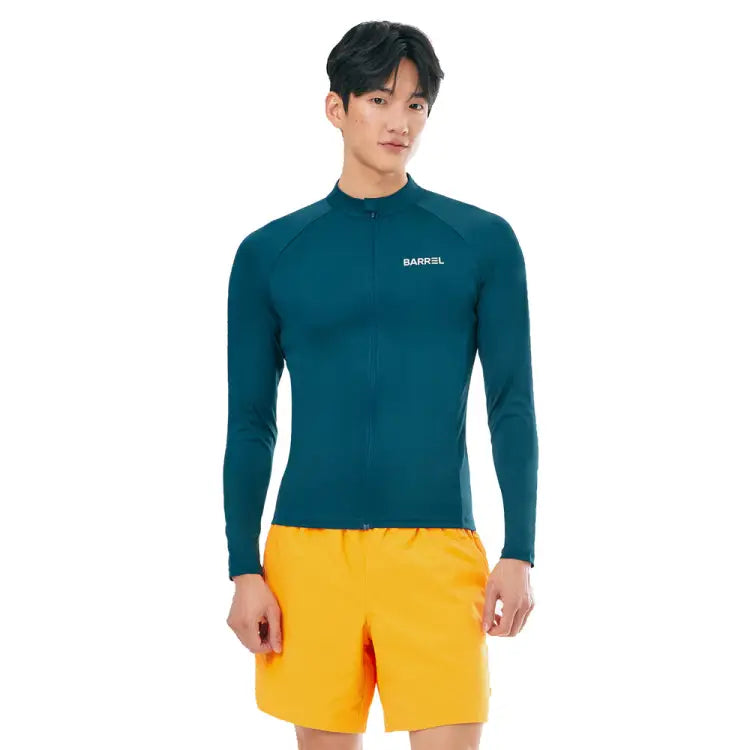 Barrel Men Essential Zip Up Rashguard-green