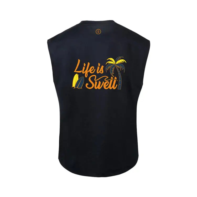 Barrel Men Tropical Sleeveless Rash Guard-black - Image 3